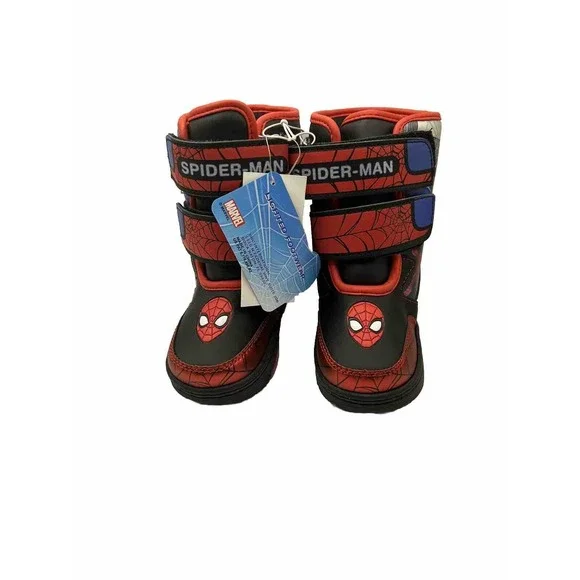 Marvel Spider-Man Light Up Boots (Toddler Size 7) Black Red Spider Man - Picture 6 of 7